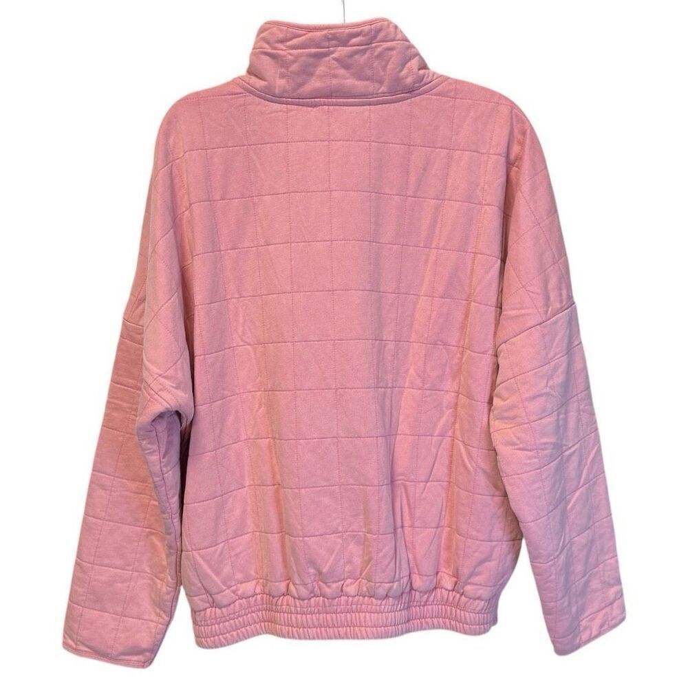 Dusty Rose Pink Quilted Zip Up Dropped Shoulder Jacket Large NEW - Davi & Dani - Picture 11 of 11